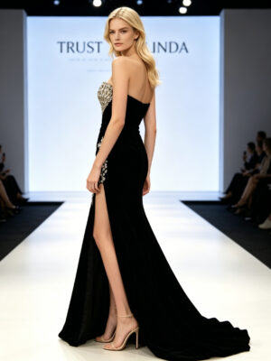 Black Off shoulder Maxi Dress Style A B Back View