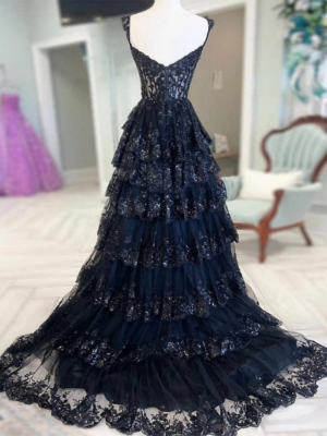 Black Off Shoulder Long Dress Real photos of the back