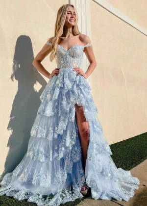 Black Off shoulder Maxi Dress Sky Blue Photo